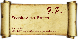 Frankovits Petra névjegykártya