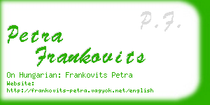 petra frankovits business card